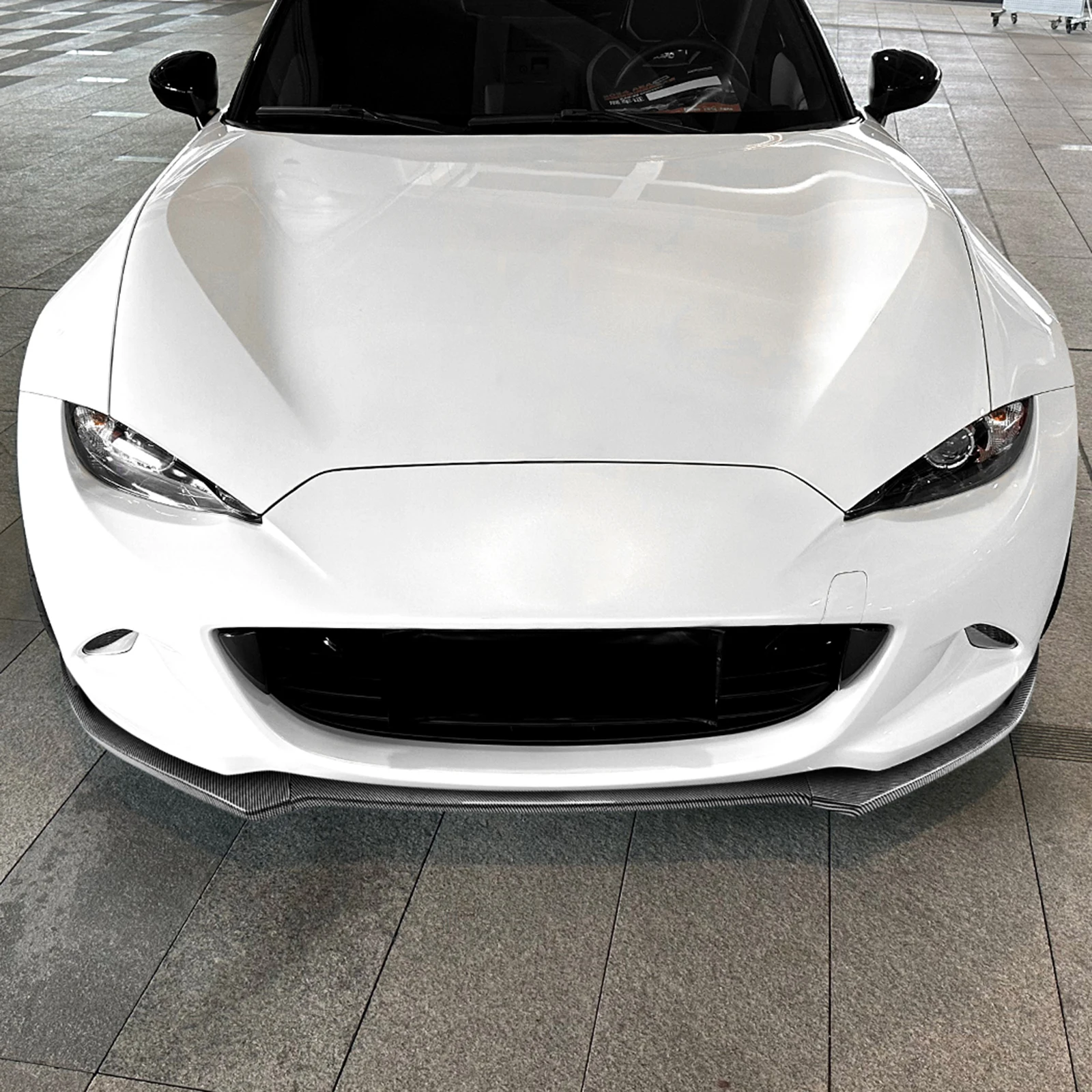 Front Bumper Spoiler Lip For Mazda MX-5 MX5 Miata ND 2016-2026 2-Door Carbon Fiber Look/Gloss Black Lower Splitter Protector view 6