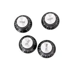 Guitar 2 Tone 2 Volume Control Knobs Silver Top Hat Bell Aluminum For Gibson Les Paul SG Musical Instruments Guitar Parts