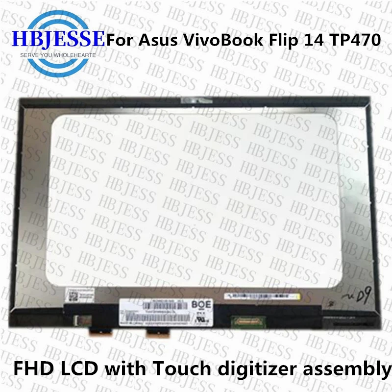 

Original 14'' For Asus VivoBook Flip 14 TP470 TP470E TP470EZ Display LCD with Touch digitizer glass Assembly FHD 1920*1080