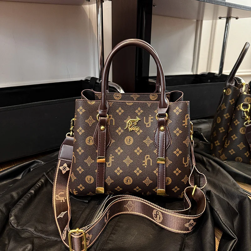 

2025 Monogram Tote Bag, Wide Strap Shoulder Purse for Women, Trendy Crossbody Tote, Minimalist Day-to-Night Bag, Textured Sling