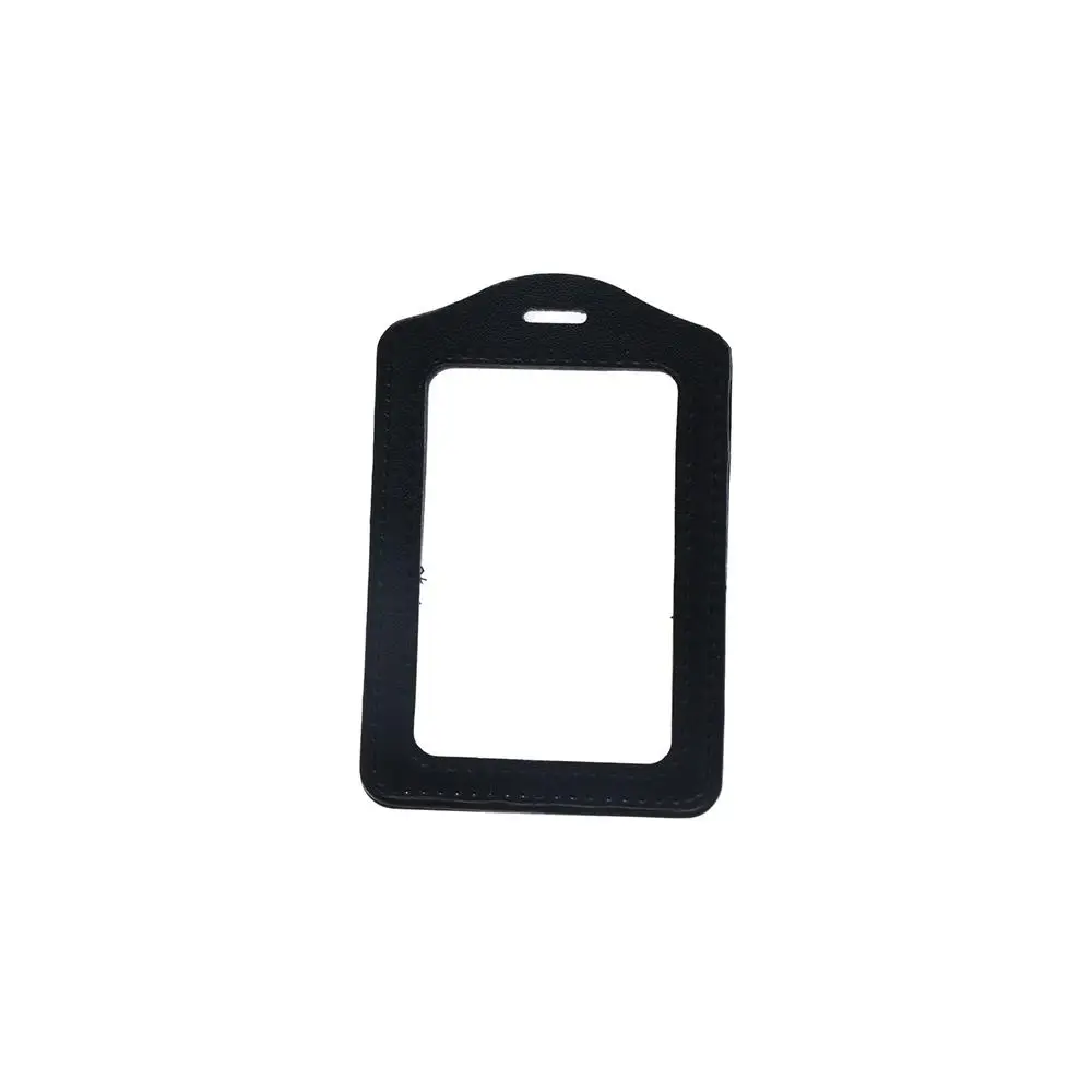 

PU Leather ID Badge Case Double-Sided Transparent Business Card Holder Employee Card Work Identity Name Card Cover Bus Card