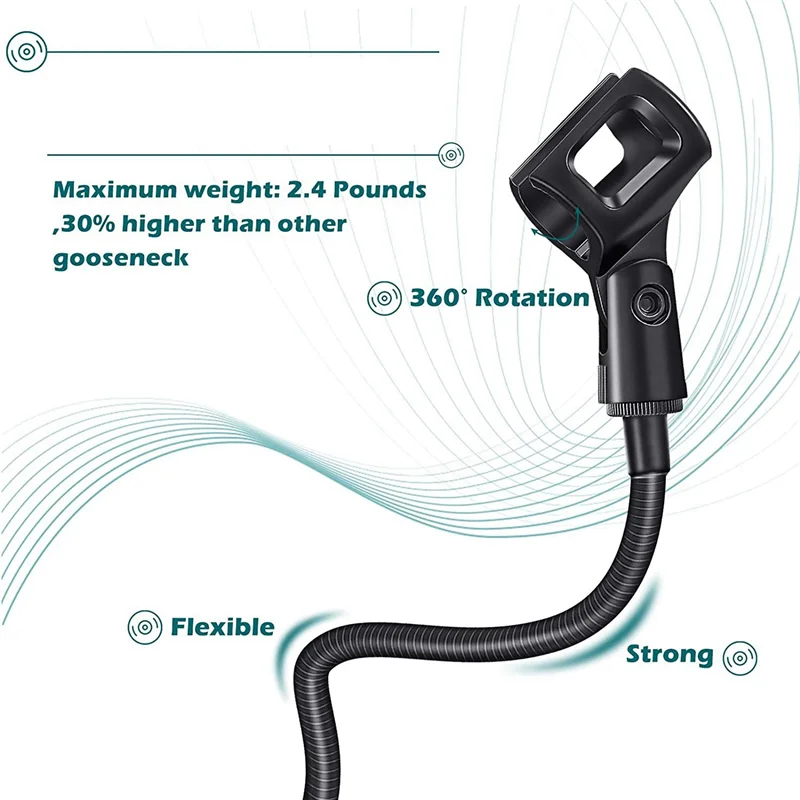 

【Последние лекарства!】4 шт. Регулируемая подставка для микрофона Гибкая настольная подставка на гибкой стойке Настольный зажим Оборудование для записи для встреч Lec