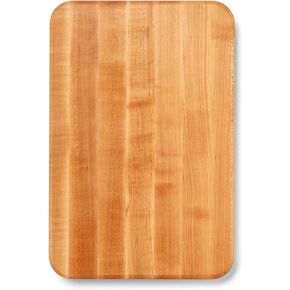 

Chop-N-Slice Series Rectangular Wooden Maple Cutting Board 18”x12” – 1.25” Thick, 8-lb Reversible Butcher Block with Eased Corn