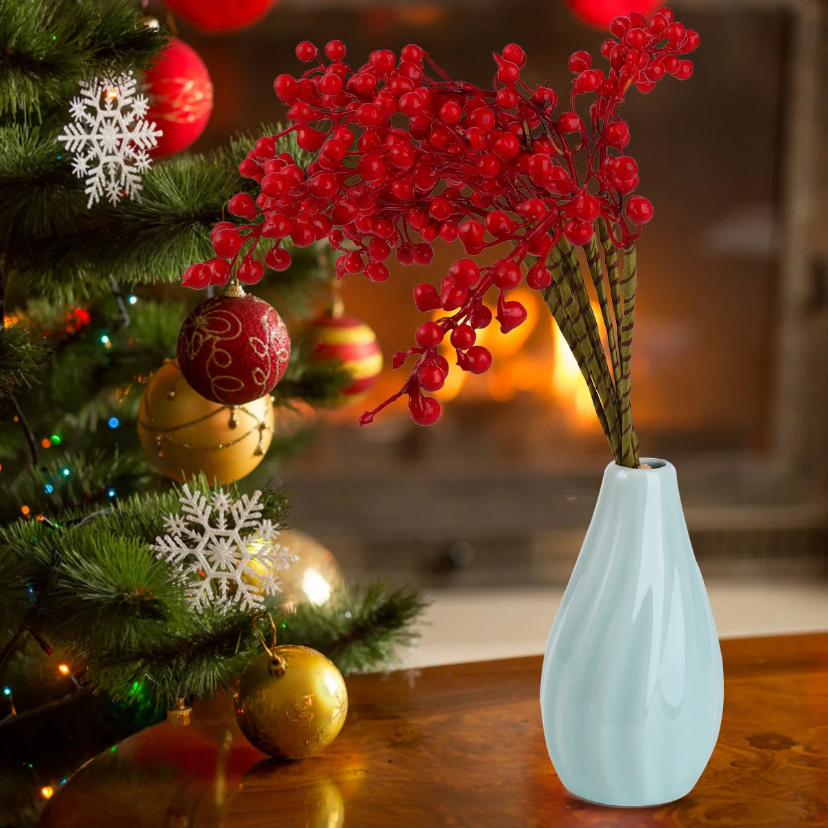 

Artificial Berry Stems Realistic Red Berries Floral Decor Wedding Party Decoration Diy Crafts Christmas Tree Table Desktop