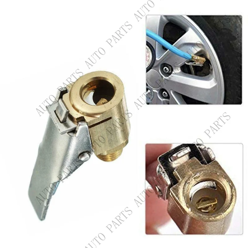 A+ for New Metal Car Air Pump Nozzle Adapter Tire Inflator Valve Connector Head Clip