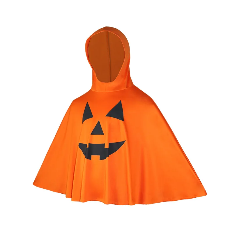 

Kids Halloween Cape Glow in the Dark Grimace Print Hooded Cloak Cosplay Costume for Party Stage Show
