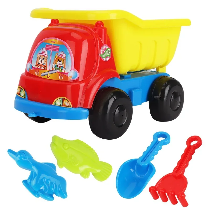 5 Pcs/set Children Beach Toys Sand Play Kit Baby Summer Digging Tool with Shovel Outdoor Toy Set Box for Kid