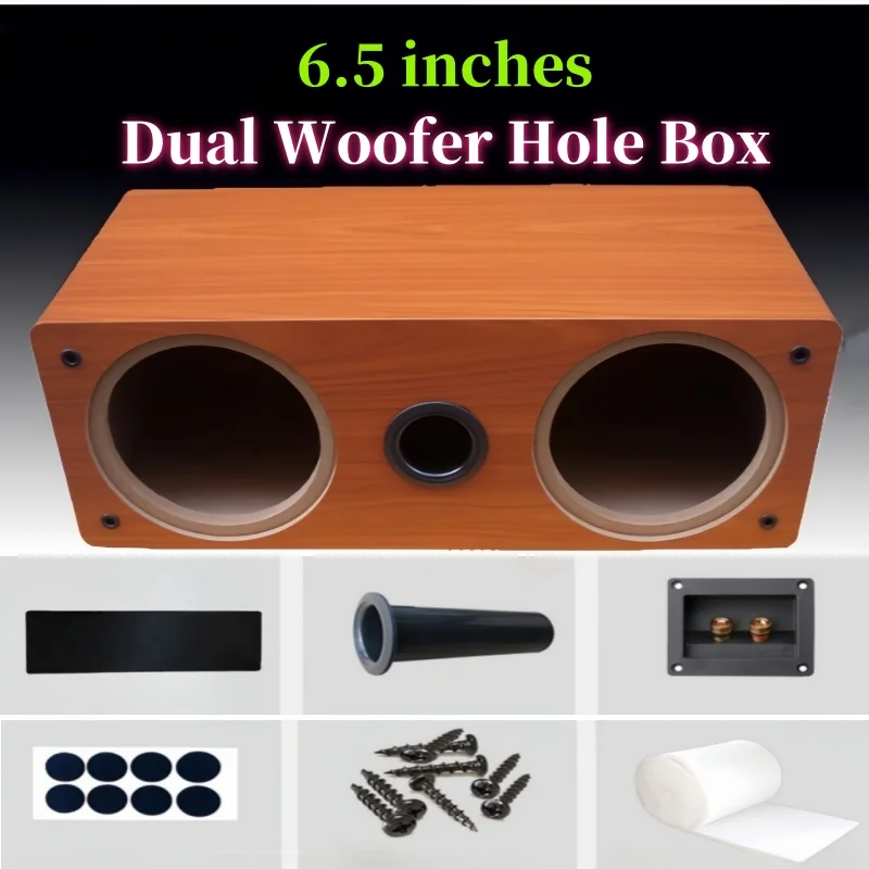 

Double 6.5-inch Subwoofer Empty Speaker Box,DIY Woofer Box,1Piece Center Speaker Box Body,Car/Home Subwoofer Housing 146mm/168mm
