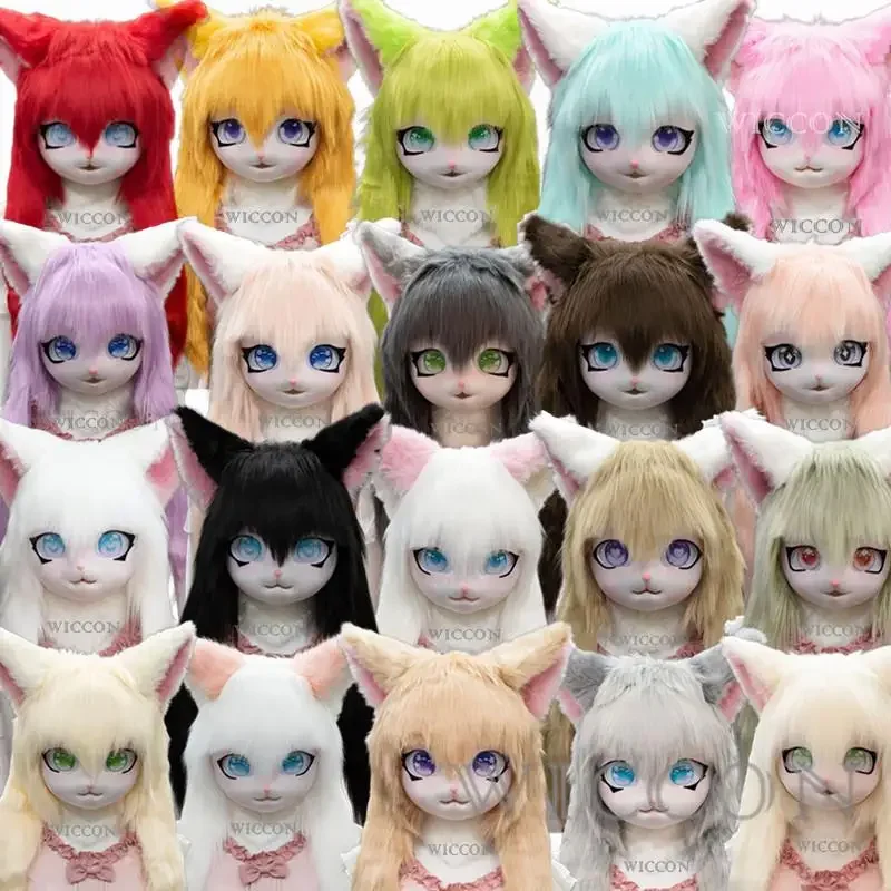 

Fursuit Kigurumi Headsets Furry Cosplay Costumes Comiket Furries Rubbit Doll Cat Costumes Animal Heads