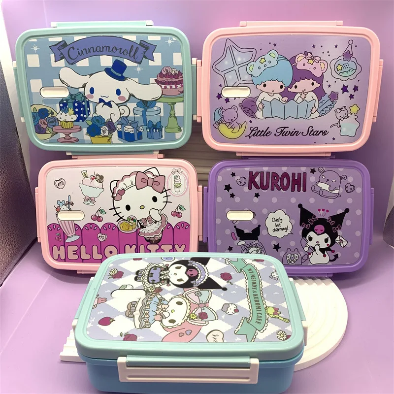 

Hot Sanrios Hellokitty Sus304 Lunch Box Lunch Box Cartoon Lunch Box Cute Dinner Plate Kids Anime Portable Home Office Crisper