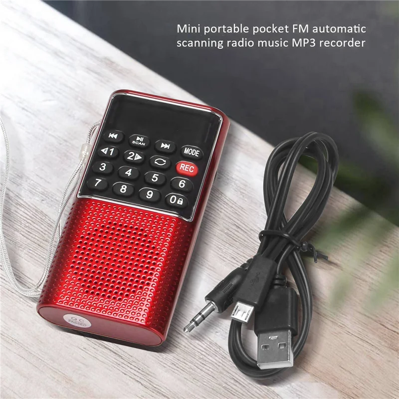 -A96Z 10X L-328 Mini Tragbare Tasche FM Auto Scan Radio Musik Audio MP3 Player Outdoor Kleine Lautsprecher mit Voice Recorder