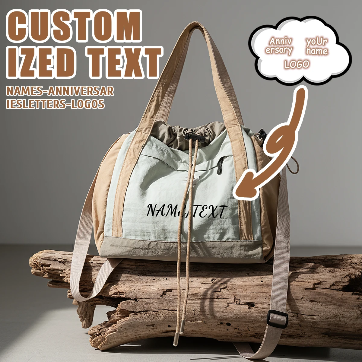 

Logo High-End Custom Men's ShoulderBag Trendy Crossbody Bag Drawstring Fashion Sports Shoulder Crossbody Bag Women's Private DIY