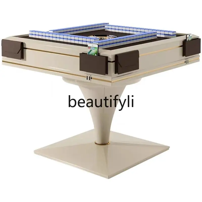 Fully automatic Italian smart mahjong machine light luxury high-end villa chess and card room home silent mahjong table