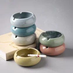 Ge Kiln Ice Crack Ceramic Ashtray Creative Retro Anti-fly Ash Ashtray Living Room Desktop Simple Ashtray Office Home Decoration