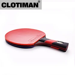 Raquette de tennis de table en carbone de haute qualité, avec pagaie de ping-pong en caoutchouc à manche court, raquette de tennis de table à manche long, offensive