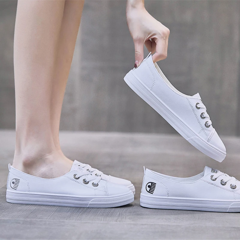 White Women Shoes Korean Fashion Casual Flats Shoe Woman Sneaker Spring Summer Loafers Footwear Choussure Femme Zapatos De Mujer