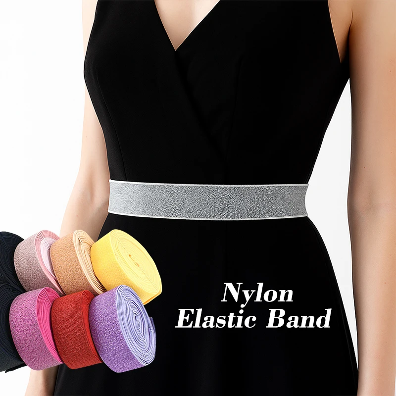 

5/10M Nylon Rubber Bands 25-50mm Elastic Band for Sewing Belt Sling Pants Waistband Garment Decor Stretch Tapes DIY Accessories