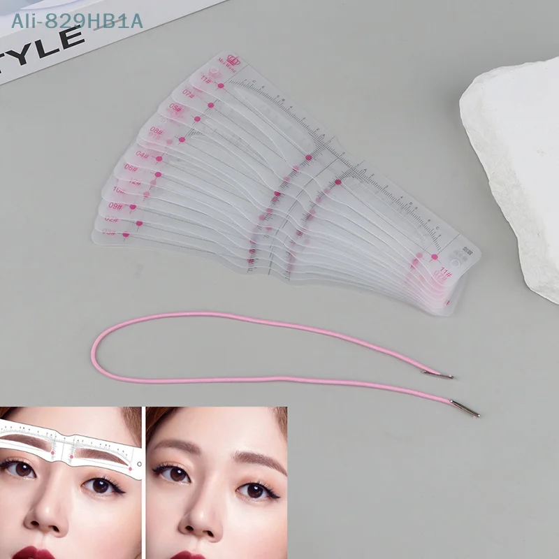 Ensemble de formes de sourcils en plastique portable pour femmes, outils de dessin de sourcils, modèle de muguet, 12 pièces par ensemble