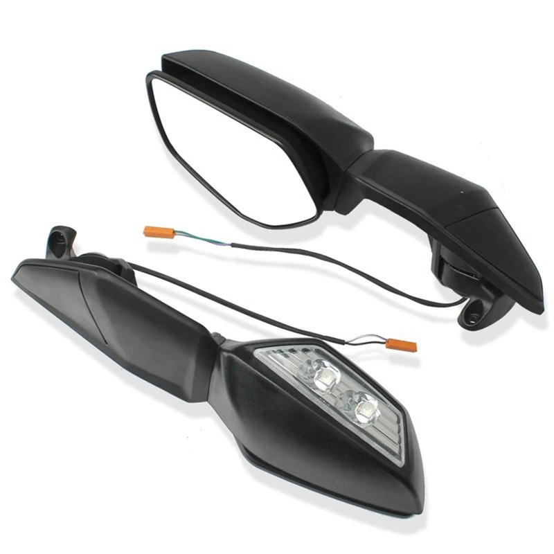 Rear View Mirrors For Kawasaki H2 NINJA 400 ZX4R ZX10R ZX 10R 2016-2020 Motorcycle LED Turn Signal Light Mirrors