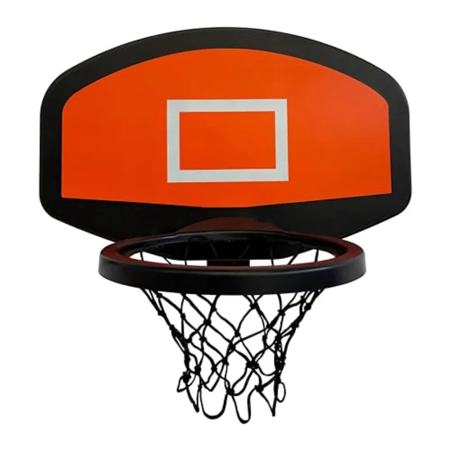 

Outdoor Trampoline Basketball Hoop with Ball Pump Adjustable Hoop Attachment Breakaway Rim Universal Safety Net Mount Durable B