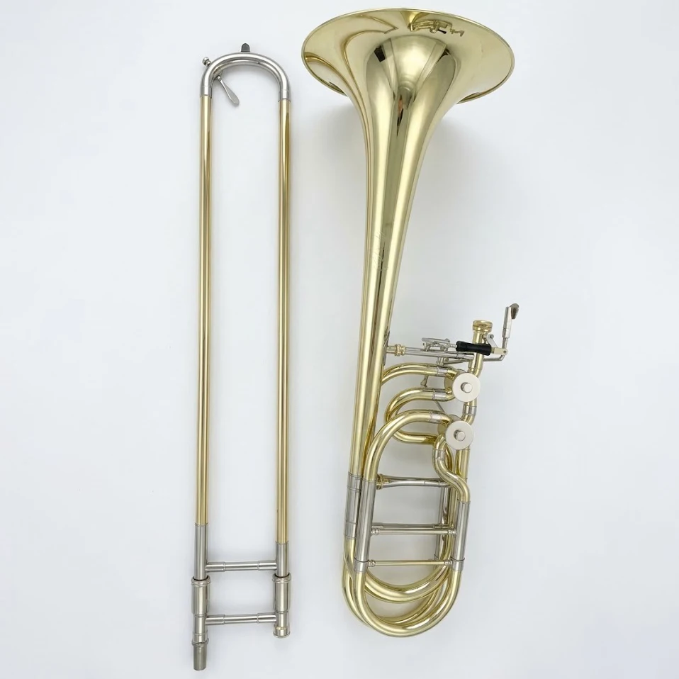 

Higher Standard Yellow Brass Bell Two Valves Professional Brass Instrument Bass Trombone