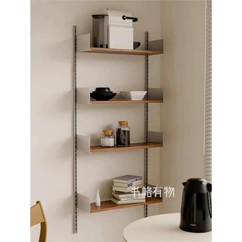 Track shelf living room background wall decoration small apartment adjustable bookshelf