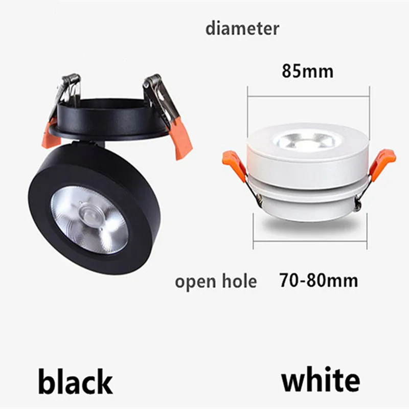 COB Ceiling Recessed Downlight 360degree Rotatable  Dimmable  Slim  90degree Foldable LED Spot Light Indoor lighting