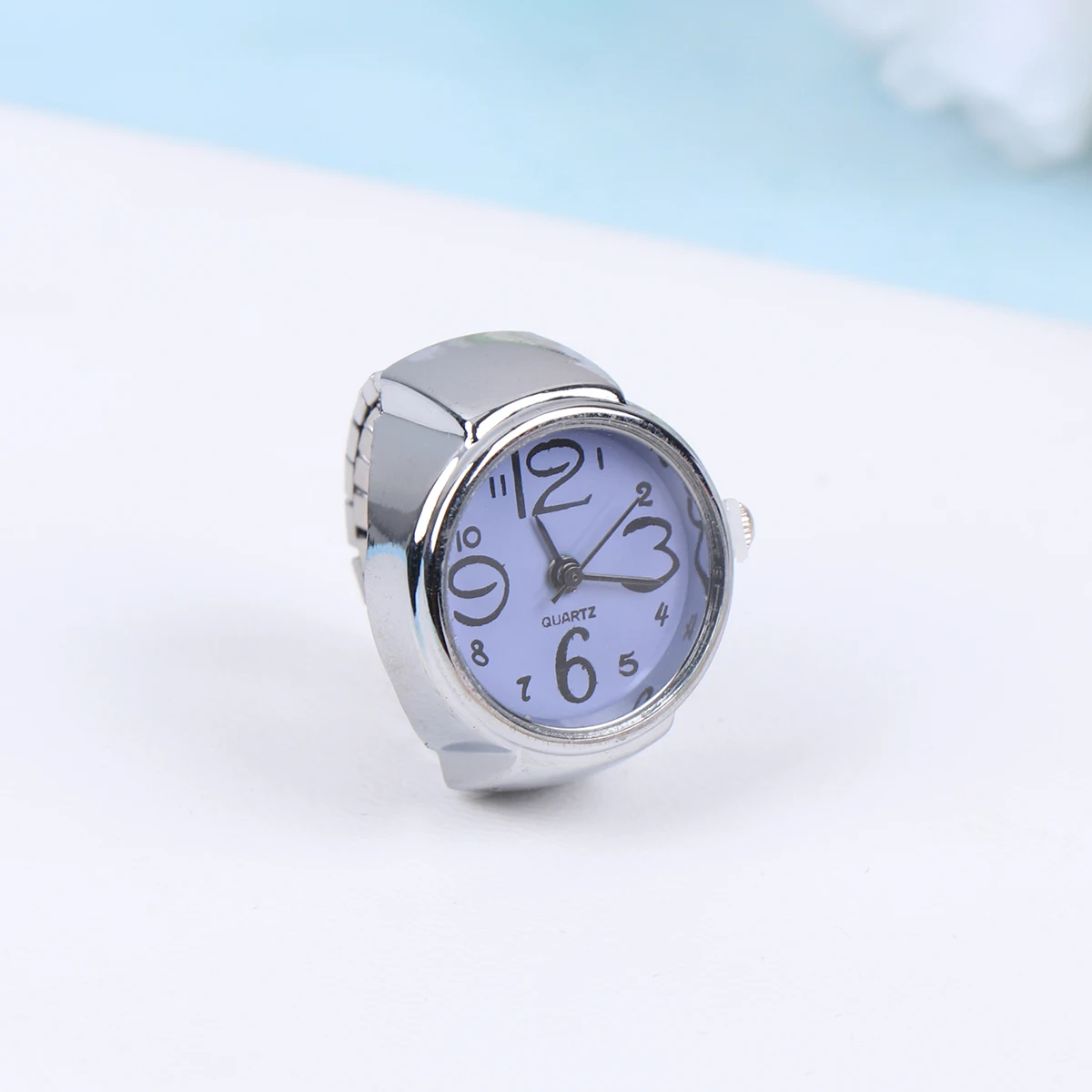 

2 Pcs Couple Ring Watch Ladies Gold Watches Wrist for Women Finger Mini Quartz