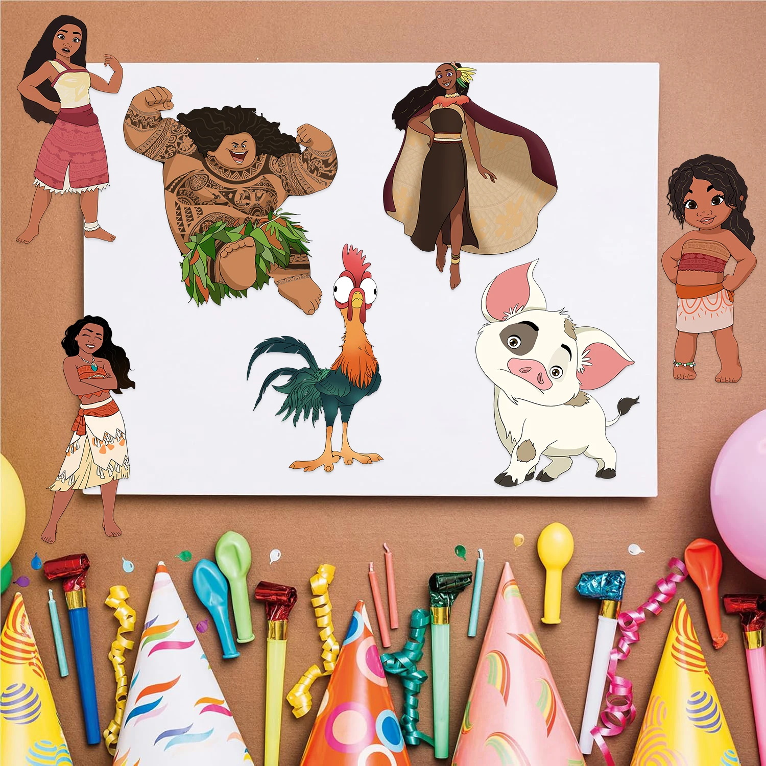 8/16/24 pièces Moana émoticônes visage changeant autocollants faire un visage autocollants éducatifs interactifs bricolage Puzzle autocollants