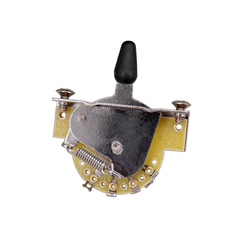 

3-Way Guitar Switch 3-Position Pickup Selector for TL Electric Guitars with Mounting Screws, Black/White Tip, Zinc Alloy,