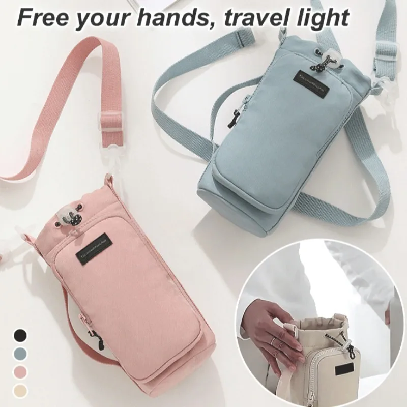 Cup set simple ins fashion handle water bottle bag outdoor outing travel portable waterproof handheld crossbody universal bag