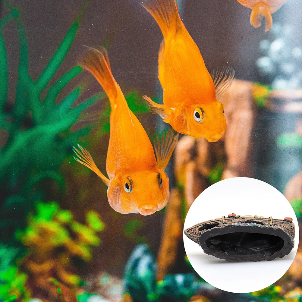 

1pc Pirate Ship Aquarium Decoration Resin Hollow Base Fish Tank Ornament For Freshwater Saltwater Fish Shrimp Reptile Habitat