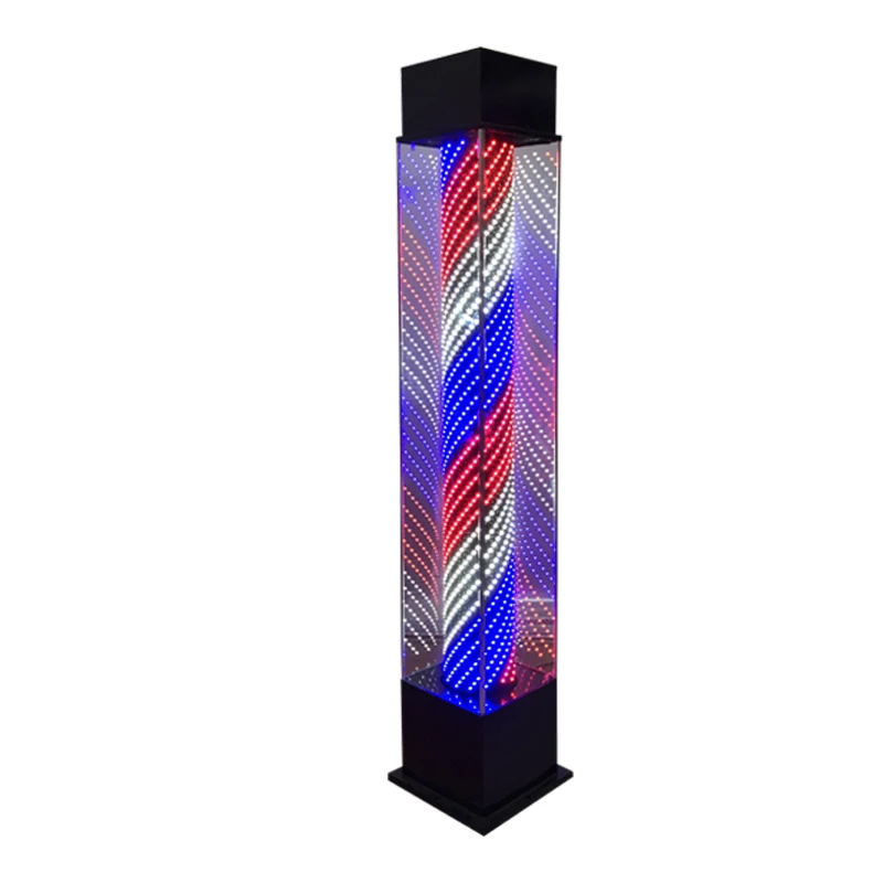 Hair Turn Light LED Barber Shop Floor Hair Salon Sign Light Tempered Glass Outdoor Waterproof Colorful Light Box