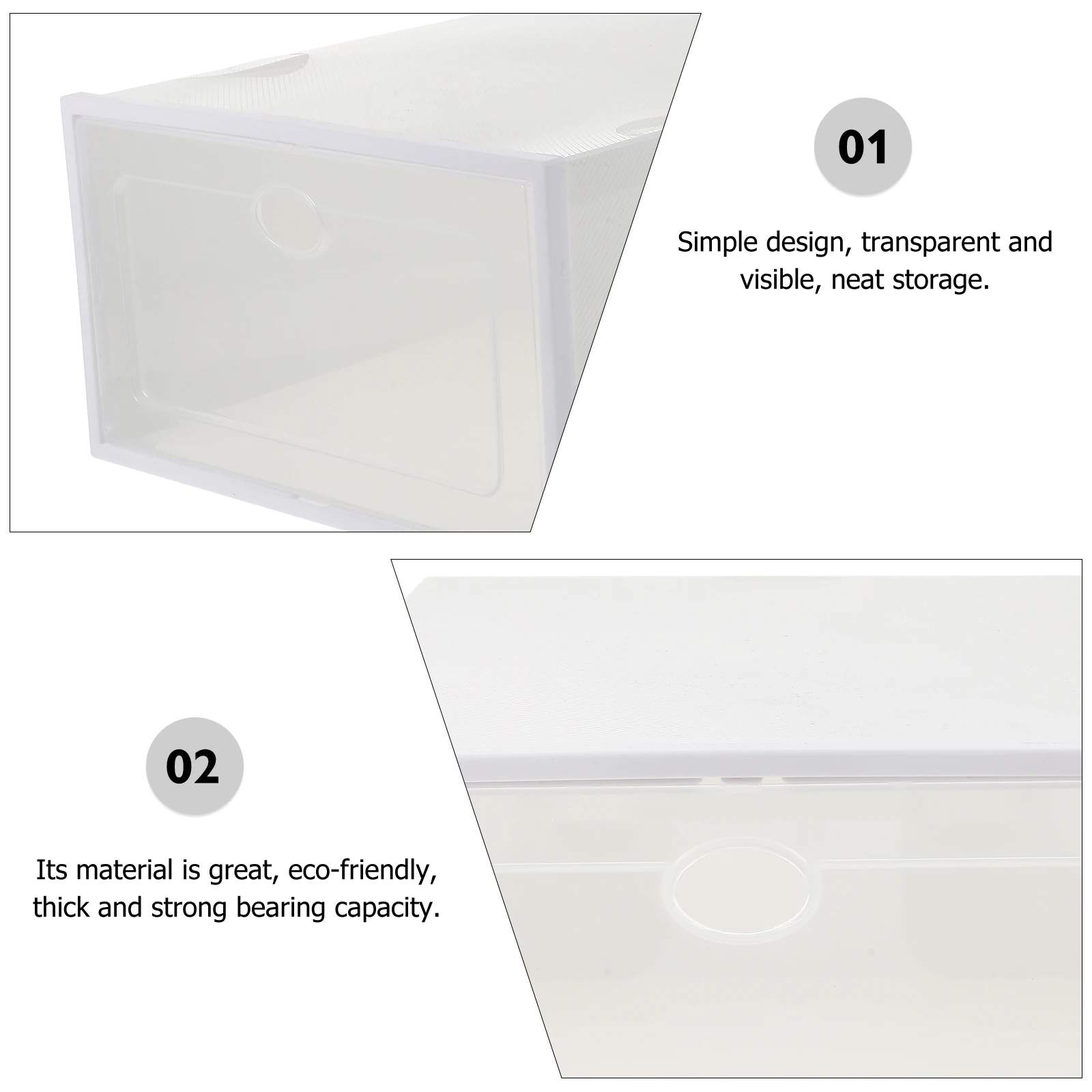 

1pc Shoes Storage Box Plastic Transparent Drawer-Type Shoe Organizer Household Space-Saving Strong Eco-Friendly Sturdy Storage