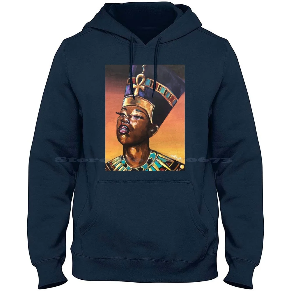 Melanated Nefertiti 100% Pure Cotton Hoodie Tshirt Naturally Queen Dacre8Iveone Portraits Love Royal Atlanta People Daughter