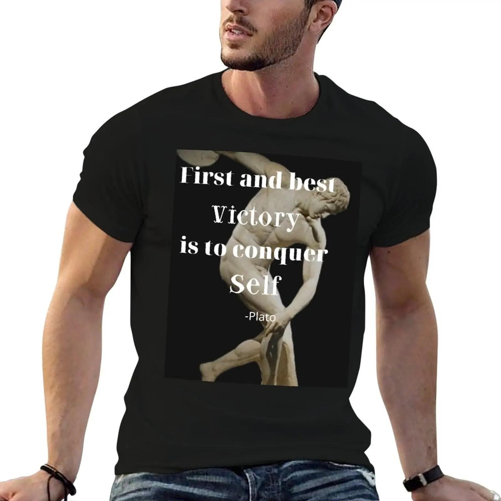 

The Discobolus of Myron T-Shirt cotton t shirts man 100% anime t shirts oversize t shirts for man graphic vintage T-shirt