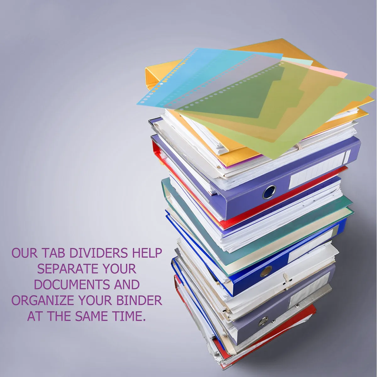 

10Sets Environmental PP Page Dividers Colorful Tab Inserts for Notebook Office School Document Management Classified Labels