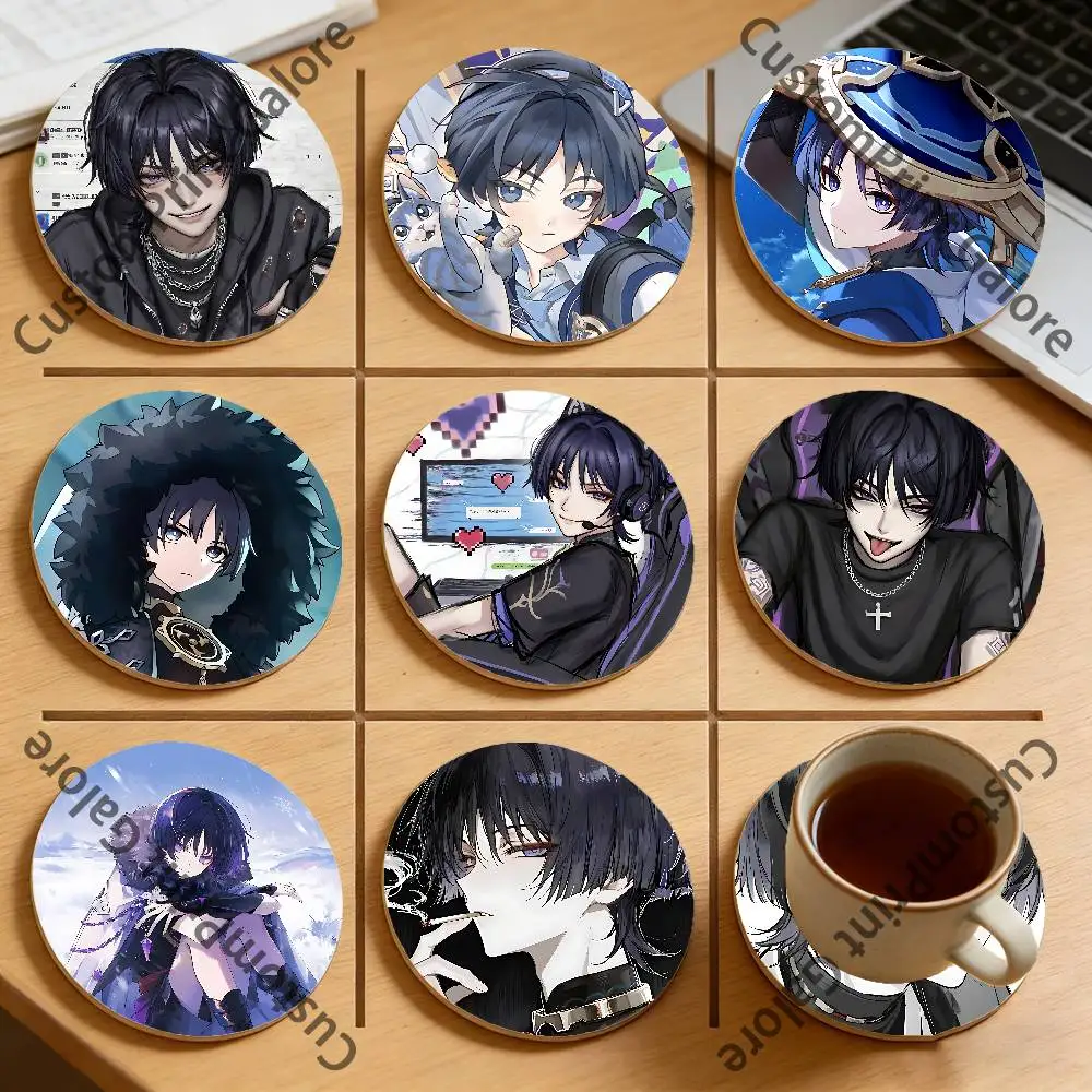 

Scaramouche Wanderer Round Pine Coasters Durable Reusable Beautiful Home Decor Non-Slip Water-Resistant