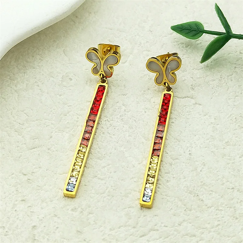 

Butterfly Long Dangle Earrings For Women Men Stainless Steel Gold Color Female Party Wedding Drop Earring Jewelry Gifts