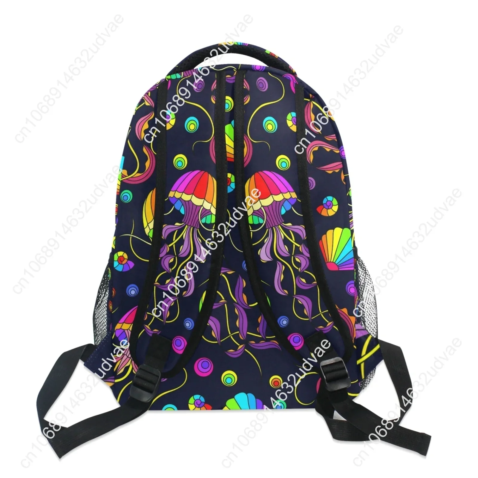 Mochila portátil impermeável para mulheres, polvo arco-íris, concha medusa, bolsa de viagem, bolsa escolar, apto para laptop de 17 ", novo