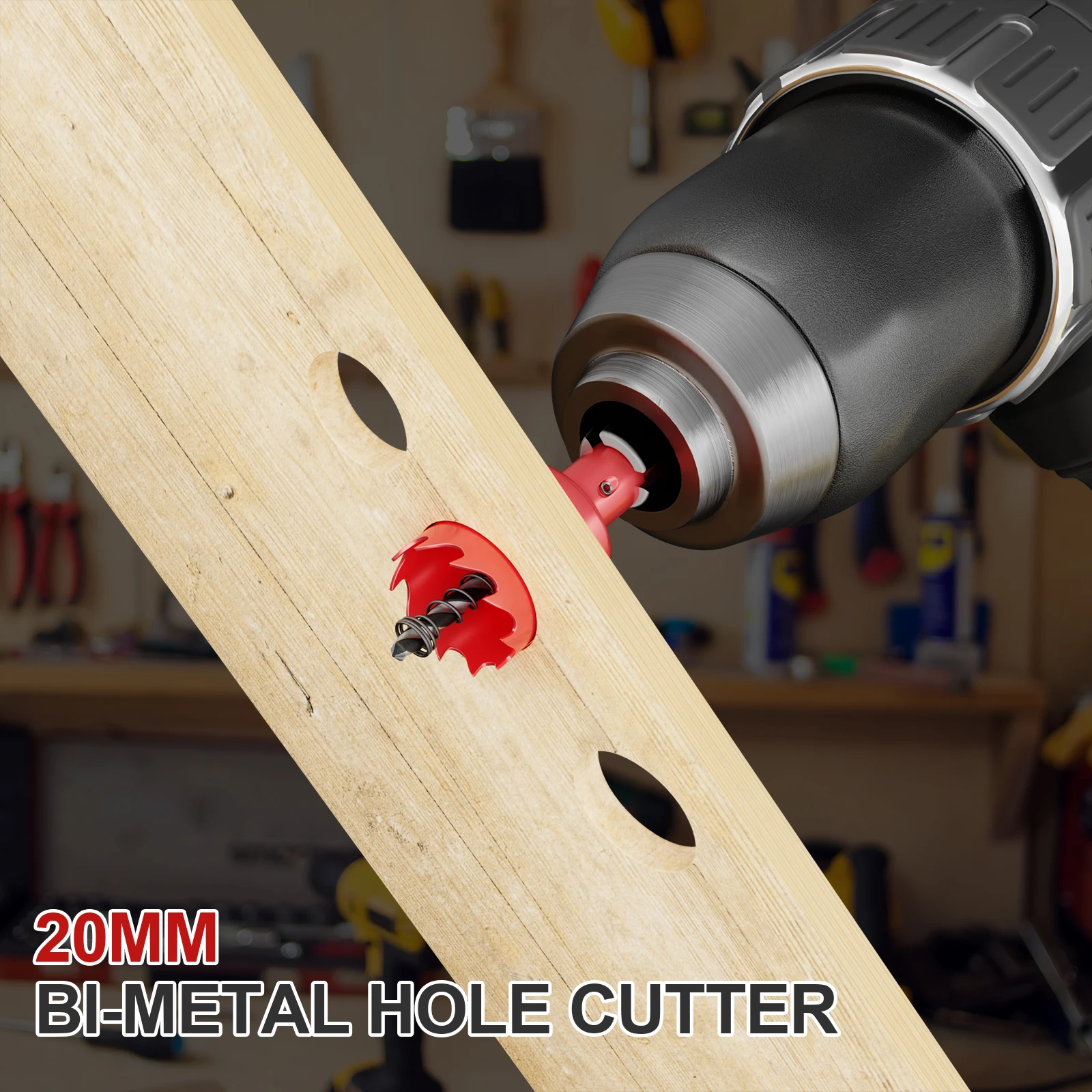 1pc M42 20mm-200mm Adjustable Hole Saw Drill Bit for Metal, Wood, Gypsum Board - Durable Cutting Tool for Various DIY Projects