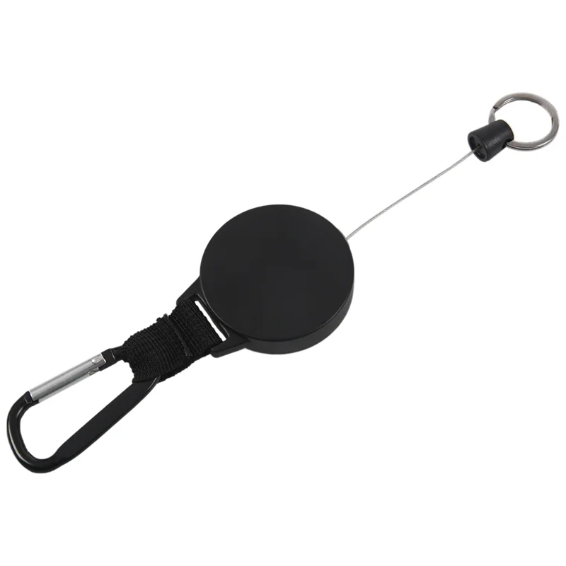 【NEW】5X Heavy Duty Retractable Key Chain & Badge Reel Holder Carabiner Clip - Swivel-Back Extractable