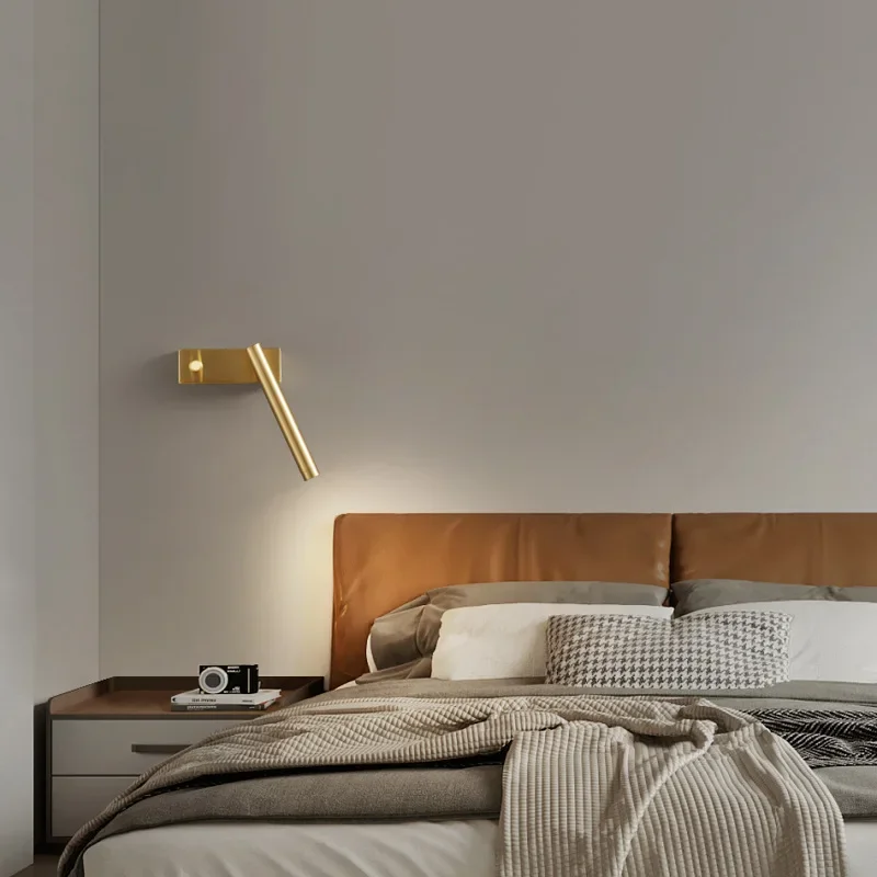 Lampade da parete in rame con interruttore, applique da lettura girevole per soggiorno camera da letto, luce naturale 4000K, corridoio oro/nero/ottone