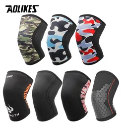 AOLIKES 7mm Knee Sleeves (Pair) for Squats,Weightlifting,Powerlifting | Knee Compression Brace Support for Weight Lifting