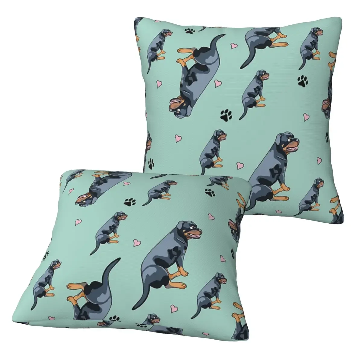 

Gerty The Rottweiler, 2 шт., квадратная наволочка, наволочка, декоративная удобная подушка на молнии для дома, спальни