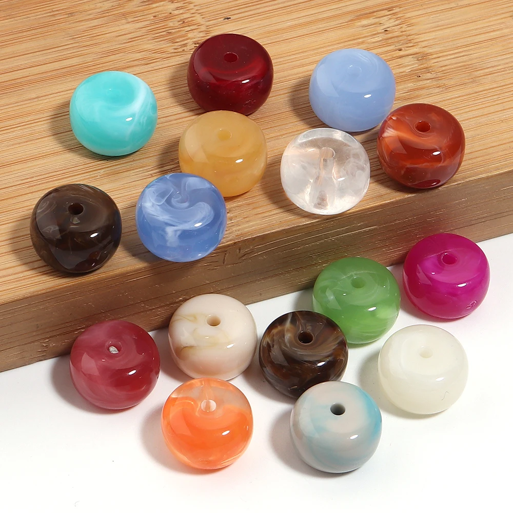 20pcs/lot Wheel Shape Acrylic Beads Colorful Loose Spacer Beads For Jewelry Making DIY Necklace Bracelet Keychain Accessories view 5