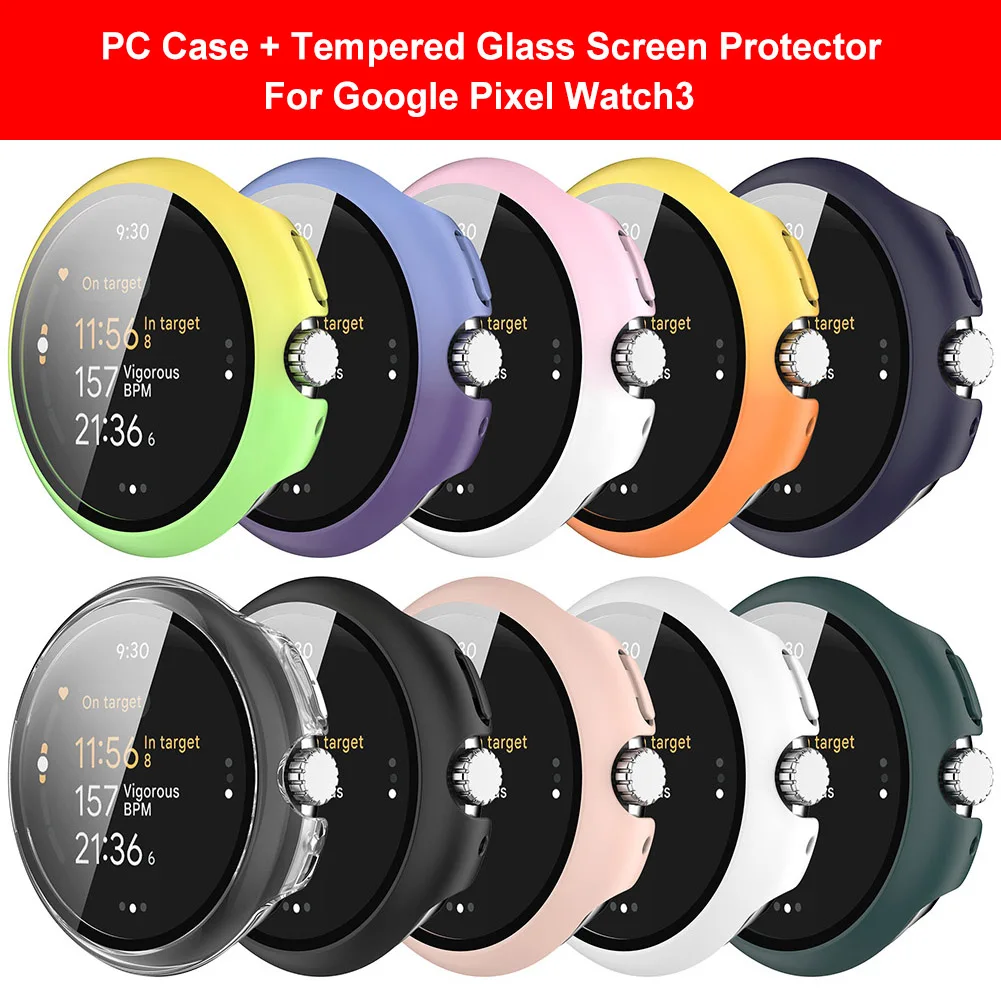 Coque de protection en verre pour Google Pixel Watch 3, étui PC, pare-chocs tout autour, protecteur d'écran, coque intégrée, Guatemala, 41mm, 45mm