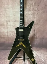 Custom Dimebag Darrell Dean ML Style Irregular Electric Guitar Olive Green Color Accept Guitar OEM