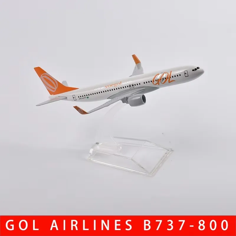 16cm Brazil Air GOL Airlines Boeing 737-800 Airways Airplane Model Plane Aircraft Diecast Metal 1/400 Scale Planes