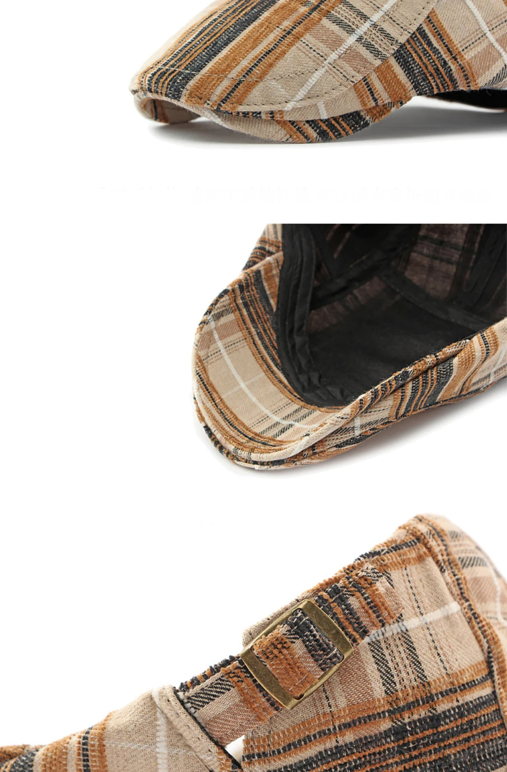 HT4316 Baskenmützen Warme Herbst-Winter-Baskenmützen für Männer und Frauen Künstler Maler Gestreifte Baskenmütze Männlich Weiblich Verstellbare Ivy-Flachmütze – Detail 13